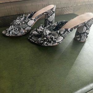 Loeffler Randall snakeprint mules